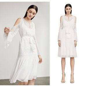 BCBGMaxAzria Evee Cold Shoulder Silk Lace Dress XXS